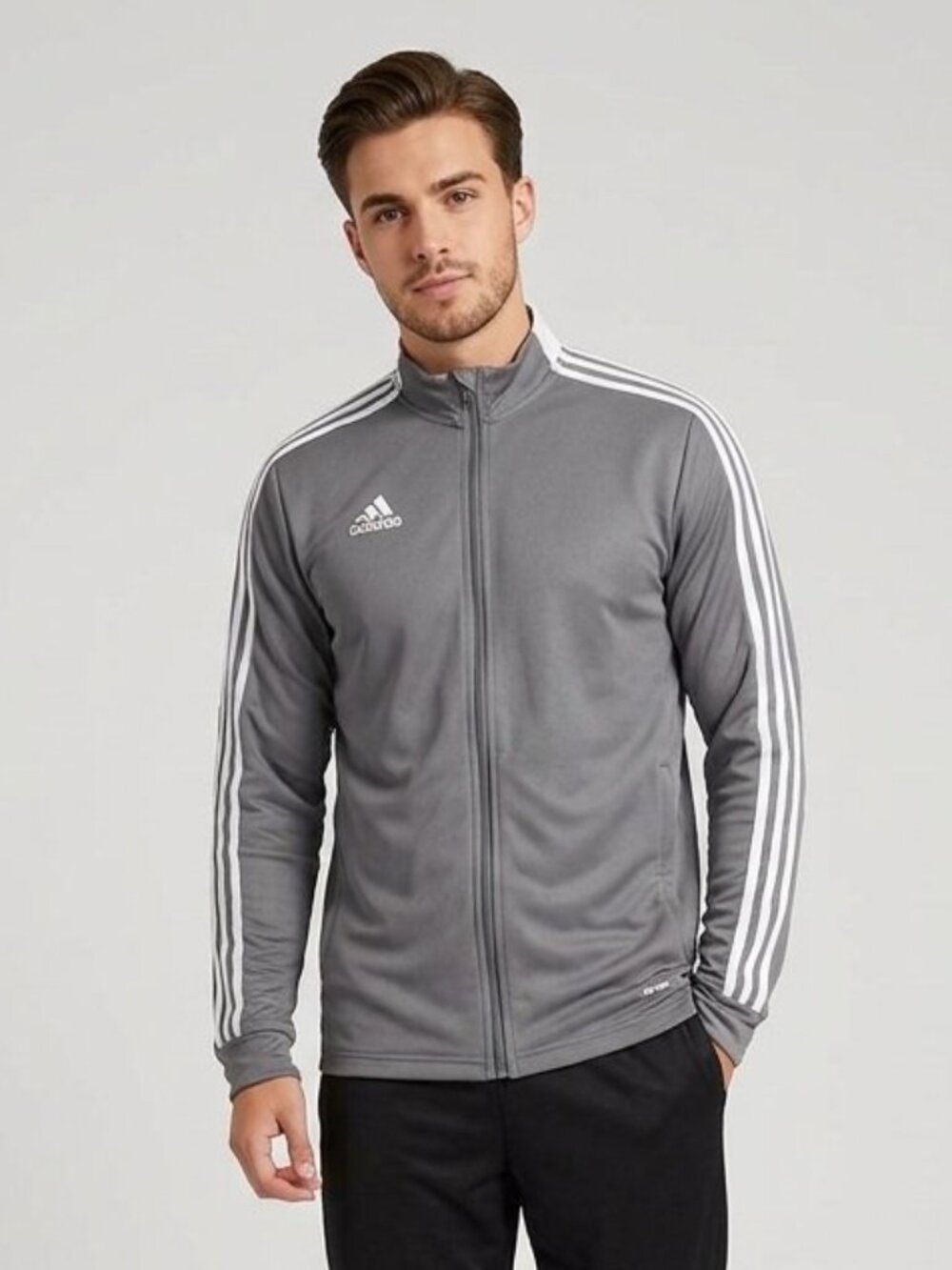 Adidas Tiro 21 Unisex Full Zip Grey Track Jacket